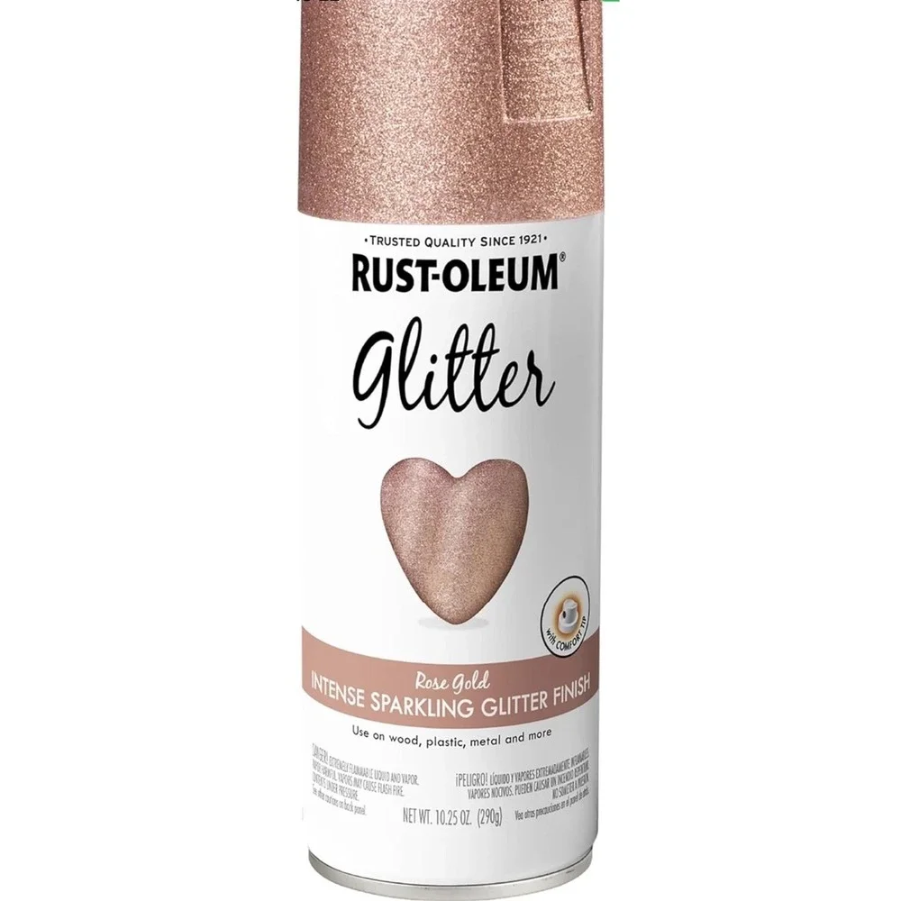 344697 Specialty Glitter Spray Paint, 10.25 Oz, Rose Gold, (Pack of 1)
